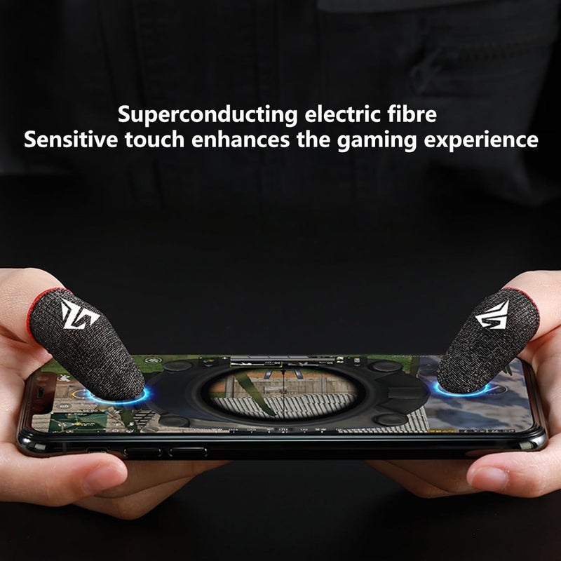 Wentoenapp زوج من قفازات الأصابع للألعاب، أكمام أصابع للألعاب، مضادة للانزلاق، مقاومة للعرق، قفازات شاشة تعمل باللمس فائقة النحافة، غطاء طرف الأصبع للألعاب المحمولة، إبهام الألعاب - Image 5